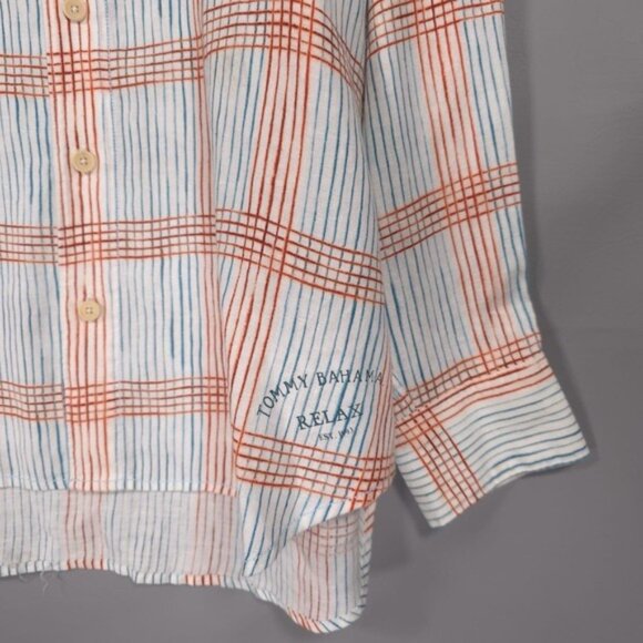 NWT Tommy Bahama 100% LINEN Men's Shirt Size XL WATERMARK Plaid LS ALFRESCO - Picture 10 of 14